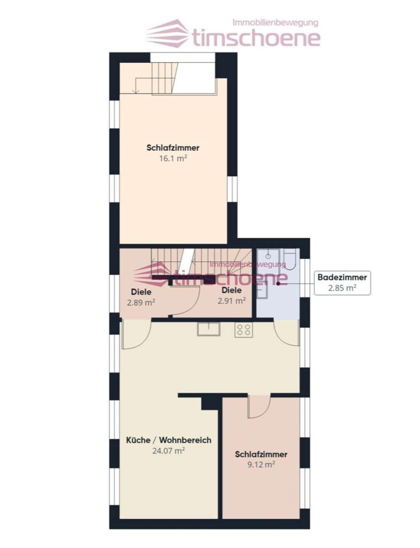 Grundriss 2. OG Haupthaus + Maisonette 2.Og
