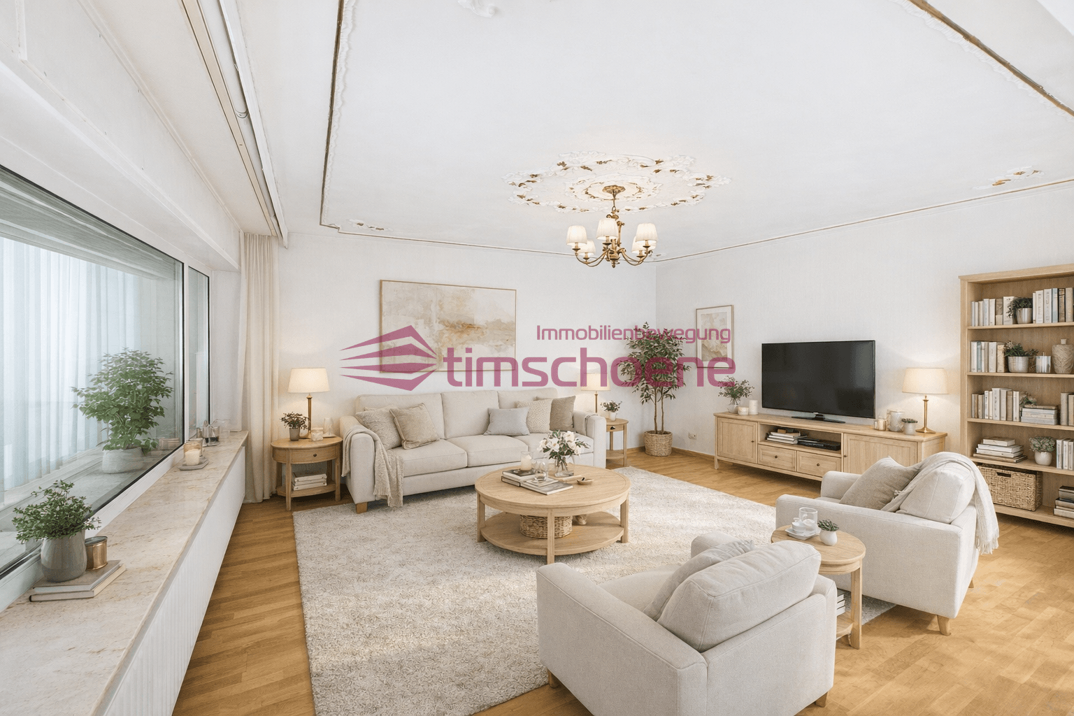 ***Reihenmittelhaus mit Balkon in Frankfurt zu verkaufen*** 3 Wohnzimmer Rendering