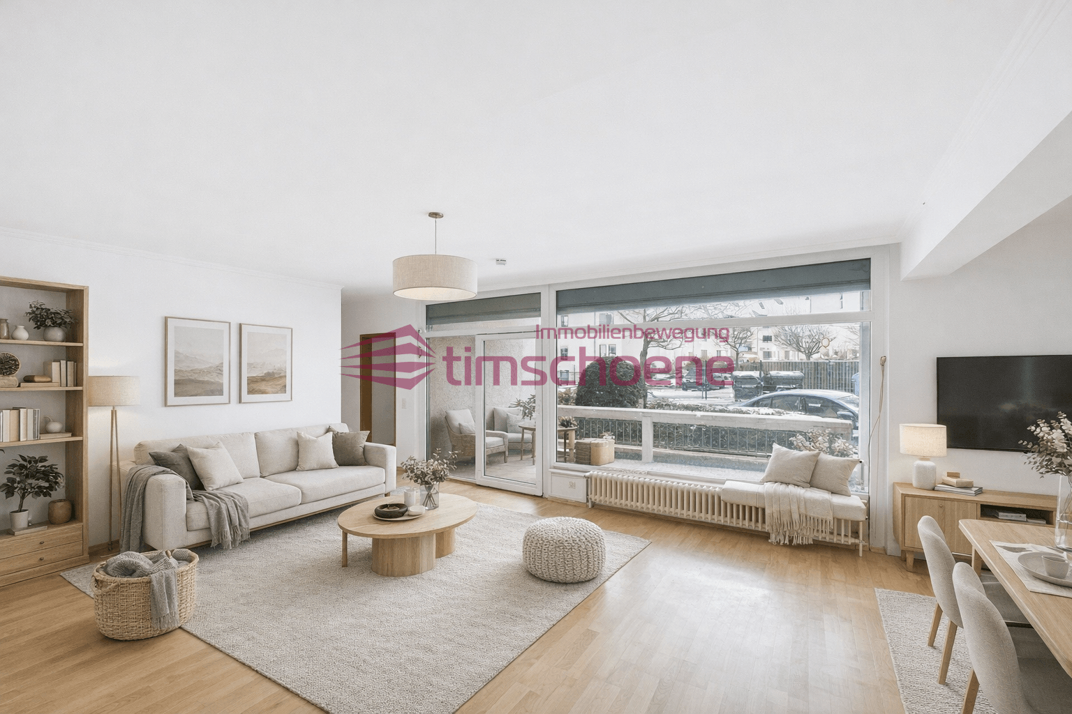 ***2-Zimmer Hochparterre mit Balkon und Tiefgaren Stellplatz in Bad Homburg zu verkaufen*** 2 Wohnzimmer Rendering