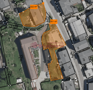 Grundstücksgröße incl. Parkplatz gesamt 501 m²