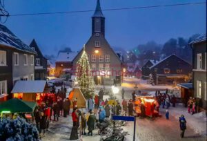 Blick aus dem Wohnzimmer - Adventsmarkt
